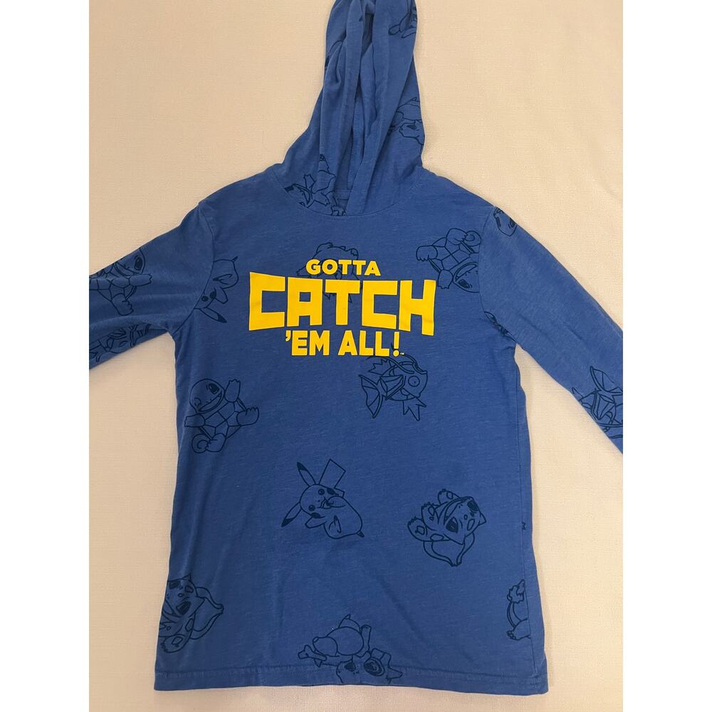 Pokemon Gotta Catch Em All Hoodie Women Junior Medium All Over Print Blue Yellow